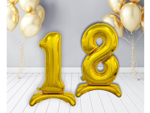 Zestaw balonów foliowych 18 złota - 74 cm