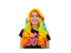 Peruka kolorowa z kręconymi włosami - 1 szt.