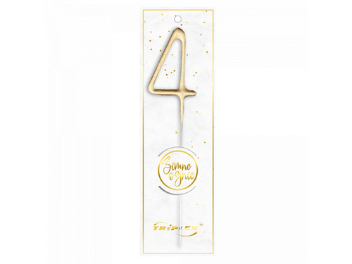 Zimne ognie cyferka 4 złota - 1 szt.