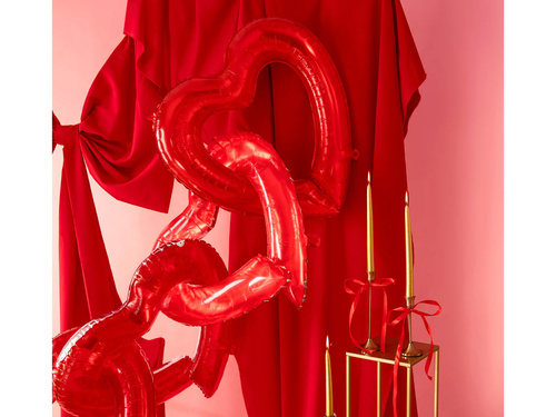 Balon foliowy serce czerwone ramka do zdjęć - 69 x 70 cm