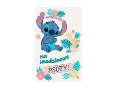 Kartka urodzinowa dla dziecka Stitch - 11 x 17 cm 1 szt.