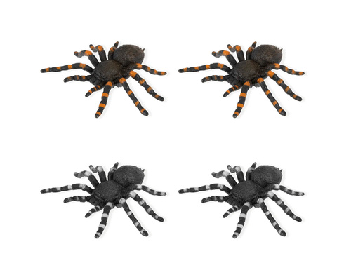 Dekoracja Pająki na Halloween - 9,5 cm - 4 szt.