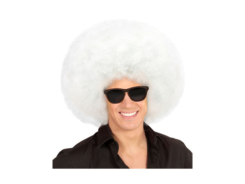 Biała duża peruka afro wysokiej jakości