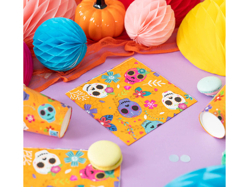 Serwetki halloweenowe Meksykańska Czacha - 33 cm - 10 szt.