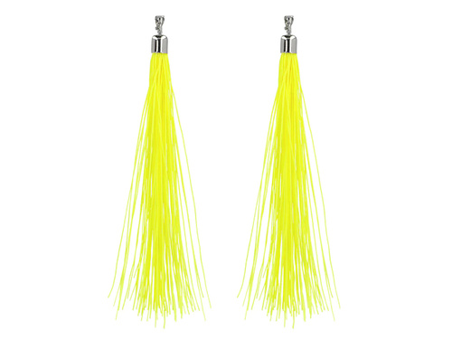 Kolczyki klipsy Frędzle żółte neonowe - 1 para.