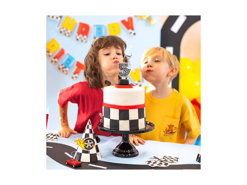 Świeczka cyferka Wyścigówki - 4 - 7 cm - 1 szt.