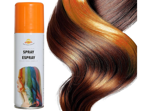Zmywalny pastelowy spray do włosów 125 ml - pomarańczowy