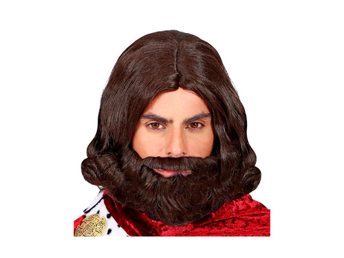 Peruka średniowiecznego króla z brodą