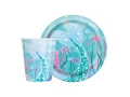 Zestaw kubeczki + talerzyki papierowe Syrenka - 16 szt.