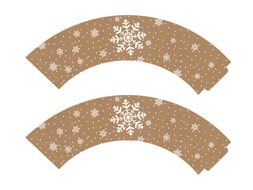 Papilotki bożonarodzeniowe na babeczki Śnieżynki - 6 szt.