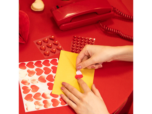 Naklejki walentynkowe Serca czerwone - 30 szt.