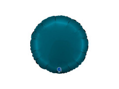 Balon foliowy okrągły satynowy niebieski - 14" - 1 szt.