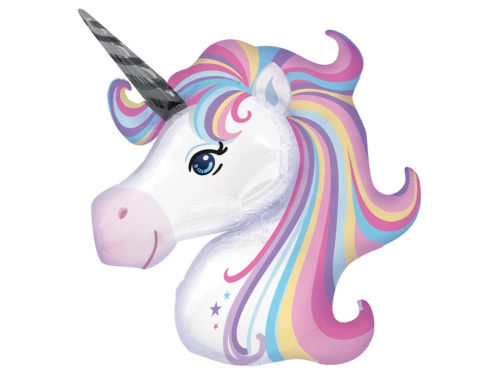 Balon foliowy pastelowy Jednorożec - 74x76 cm - 1 szt.