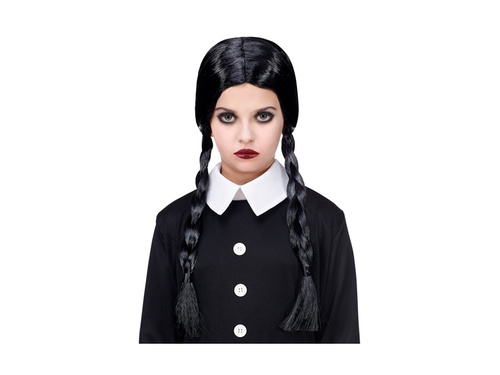 Peruka czarna z warkoczami