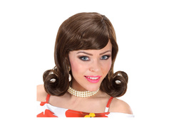 Brązowa peruka Flip z lat 60.