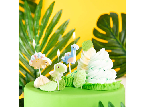 Świeczki pikery Dinozaury - 3 szt.