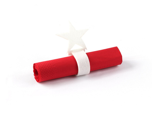 Serwetnik ze wzorem świątecznym - Gwiazda - 21 cm - 4 szt.