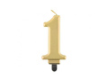 Świeczka cyferka metaliczna złota - 1 - jeden
