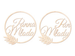 Duże zawieszki obręcze drewniane na ślub - 40 cm - 2 szt.