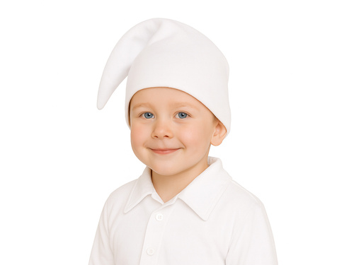 Czapka skrzata dla dziecka - biała - 1 szt.