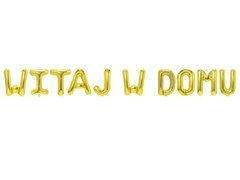 Zestaw balonów foliowych "Witaj w domu" złoty - 40 cm