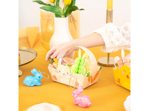 Koszyczki wielkanocne z zajączkami i kurczaczkami - 4 szt.