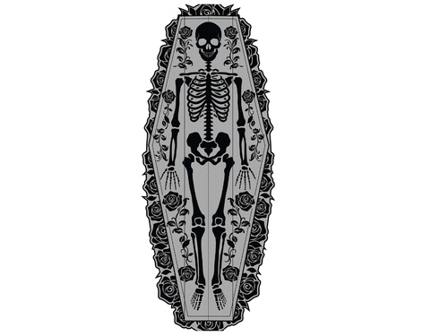 Bieżnik halloweenowy Szkielet w trumnie - 1 szt.