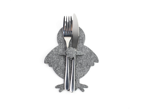 Etui na sztućce z miękkiego filcu - Kurczaczek Wielkanocny - 2 szt.