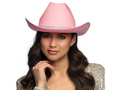 Kapelusz kowbojski z cyrkoniami różowy - 1 szt.