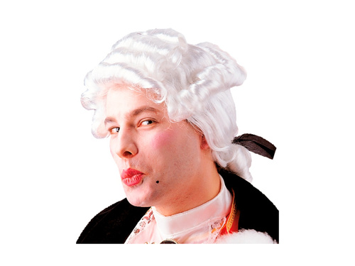 Peruka Casanovy, kręcona biała