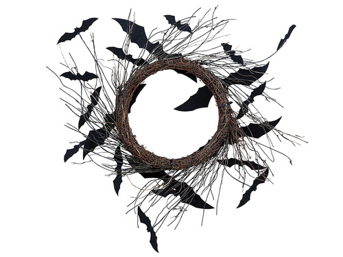 Dekoracja wisząca Wieniec z nietoperzami - 30 cm - 1 szt.