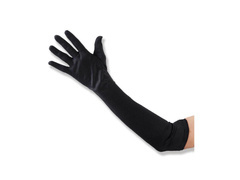 Rękawiczki karnawałowe czarne - 40 cm