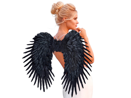 Skrzydła anioła czarne - 80 x 65 cm - 1 szt.