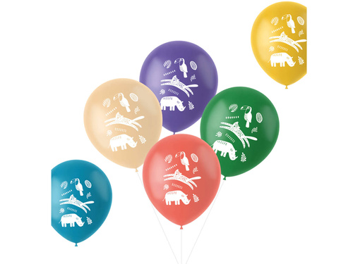 Balony lateksowe Zoo - 33 cm - 6 szt.