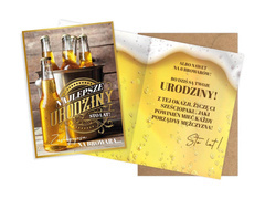 Kartka urodzinowa z kopertą na urodziny Piwo