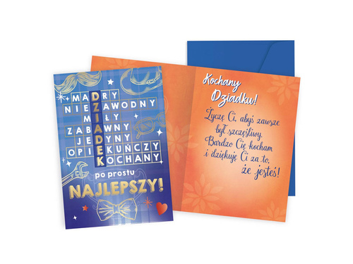 Kartka z kopertą na Dzień Dziadka - 1 szt.