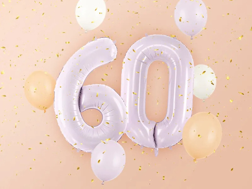 Balon foliowy fioletowy cyfra 0 - 72 cm - 1 szt.