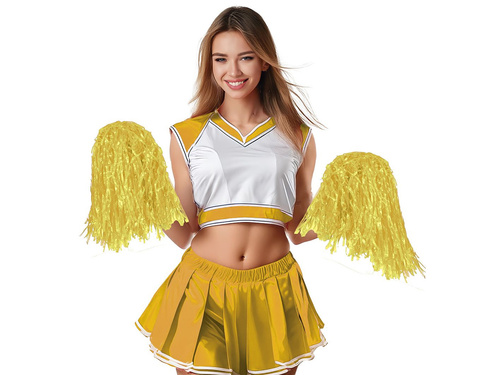 Pompony cheerleaderki żółte - 2 szt.