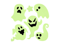 Naklejki żelowe na szybę fluorescencyjne Duchy - 1 komplet