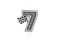 Świeczka cyferka Wyścigówki - 7 - 7 cm - 1 szt.