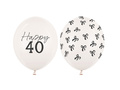 Zestaw balonów lateksowych na czterdziestkę - 30 cm - 50 szt.
