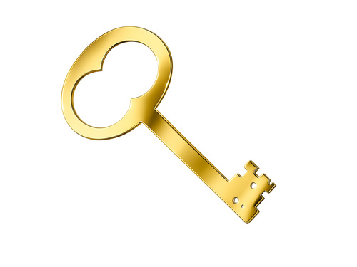 Klucz do wróżb z wosku złoty - 27 cm - 1 szt.