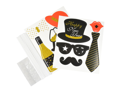 Foto rekwizyty na Sylwestra - 10 szt.