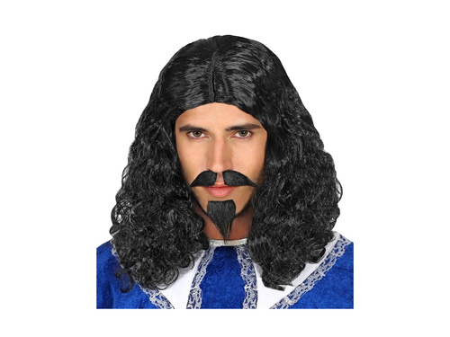 Peruka Muszkietera z wąsami i kozią bródką