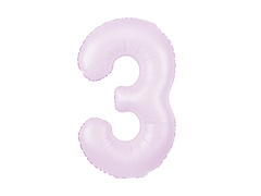 Balon foliowy liliowa cyfra 3 - 100 cm - 1 szt.