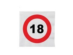 Serwetki Znak zakazu 18tka - 33 cm - 16 szt.