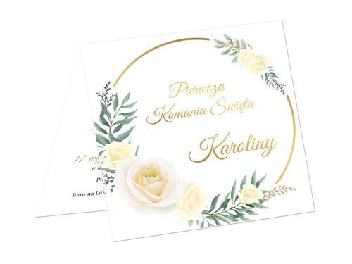 Zaproszenia personalizowane na I Komunię Świętą - 6 szt.