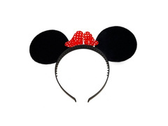 Opaska uszy myszki Minnie Mouse z kokardą - 1 szt.