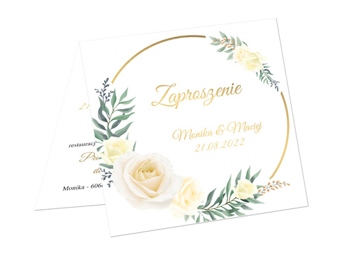 Zaproszenie personalizowane na ślub z kopertą - 6 szt.