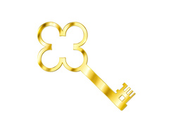 Klucz do wróżb z wosku złoty  - 27 cm - 1 szt.